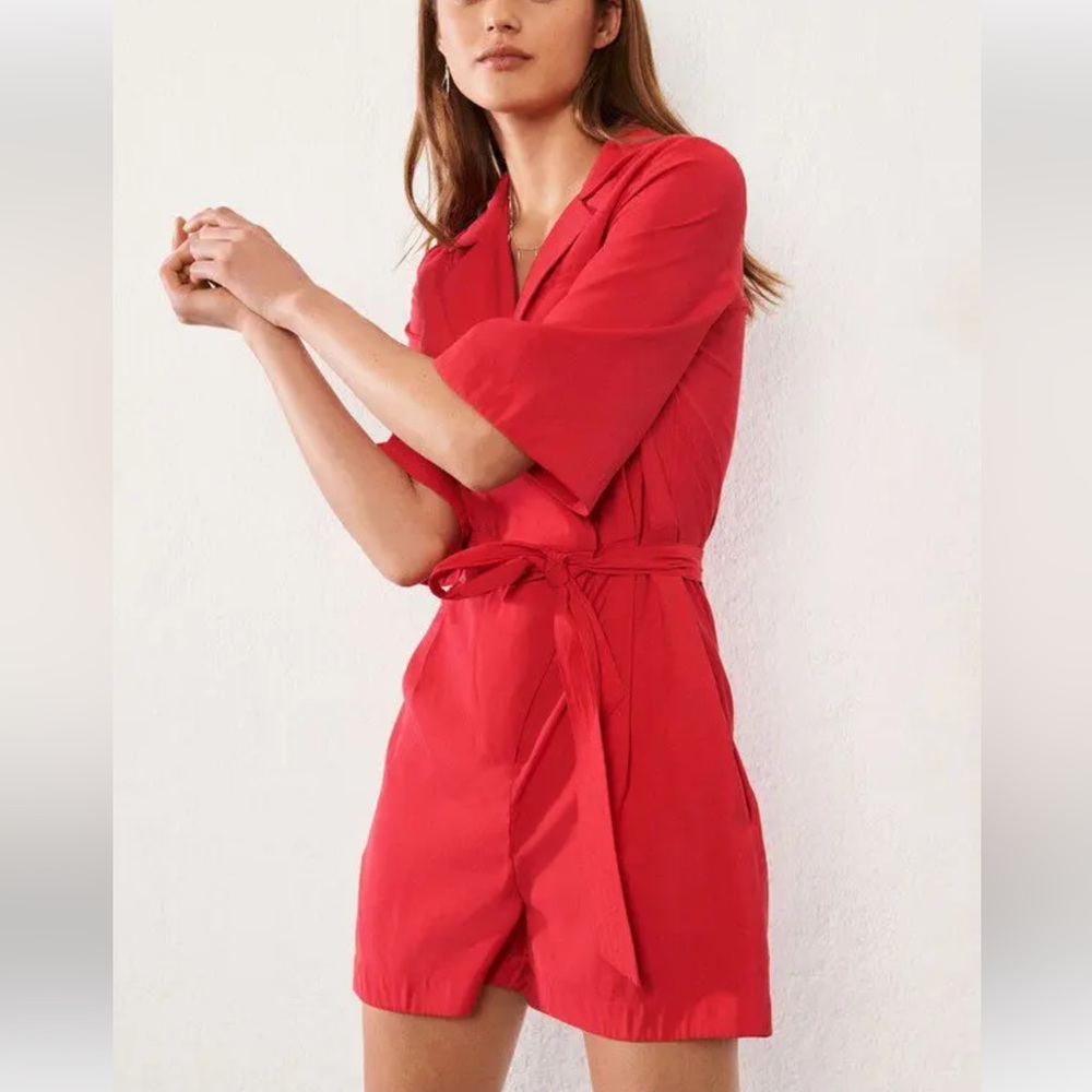 Ba&sh Combishort Calia Red Romper NWT